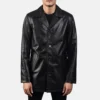 Men's Urban Slate Black Leather Coat 0008