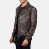 Men's Vincent Brown Leather Biker Jacket