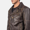 Men's Vincent Brown Leather Biker Jacket