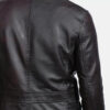 Men's Wine Black Leather Blazer