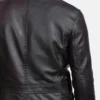 Men's Wine Black Leather Blazer