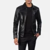 Men's Mystical Black Leather Jacket 0005