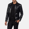 Men's Mystical Black Leather Jacket 0005