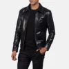 Men's Mystical Black Leather Jacket 0005