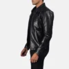 Men's Mystical Black Leather Jacket 0005
