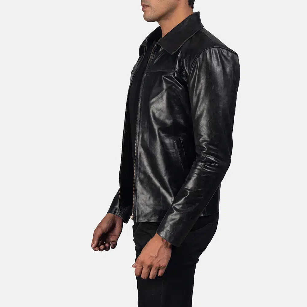 Men's Mystical Black Leather Jacket 0005