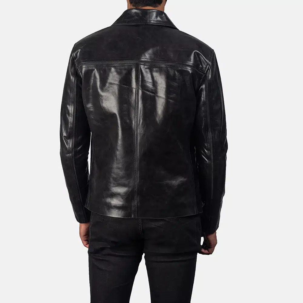 Men's Mystical Black Leather Jacket 0005