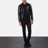 Men's Mystical Black Leather Jacket 0005