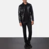 Men's Mystical Black Leather Jacket 0005