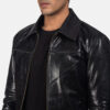 Men's Mystical Black Leather Jacket 0005