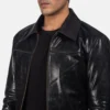 Men's Mystical Black Leather Jacket 0005