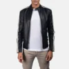 Men's Hank Black Leather Biker Jacket