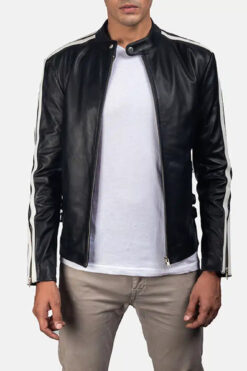 Men's Hank Black Leather Biker Jacket