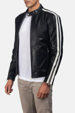 Men's Hank Black Leather Biker Jacket