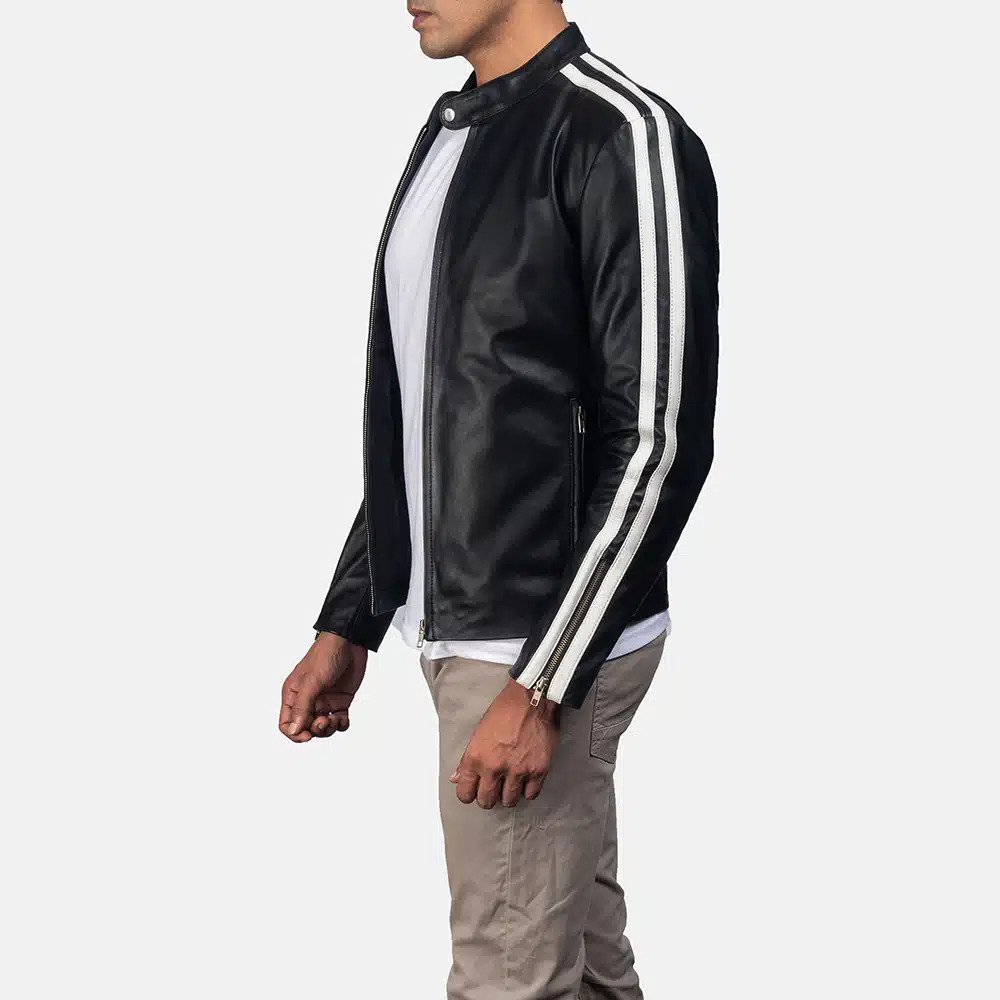 Men's Hank Black Leather Biker Jacket