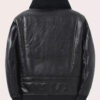 Mens Black Aviator Shearling Bomber Jacket