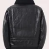 Mens Black Aviator Shearling Bomber Jacket