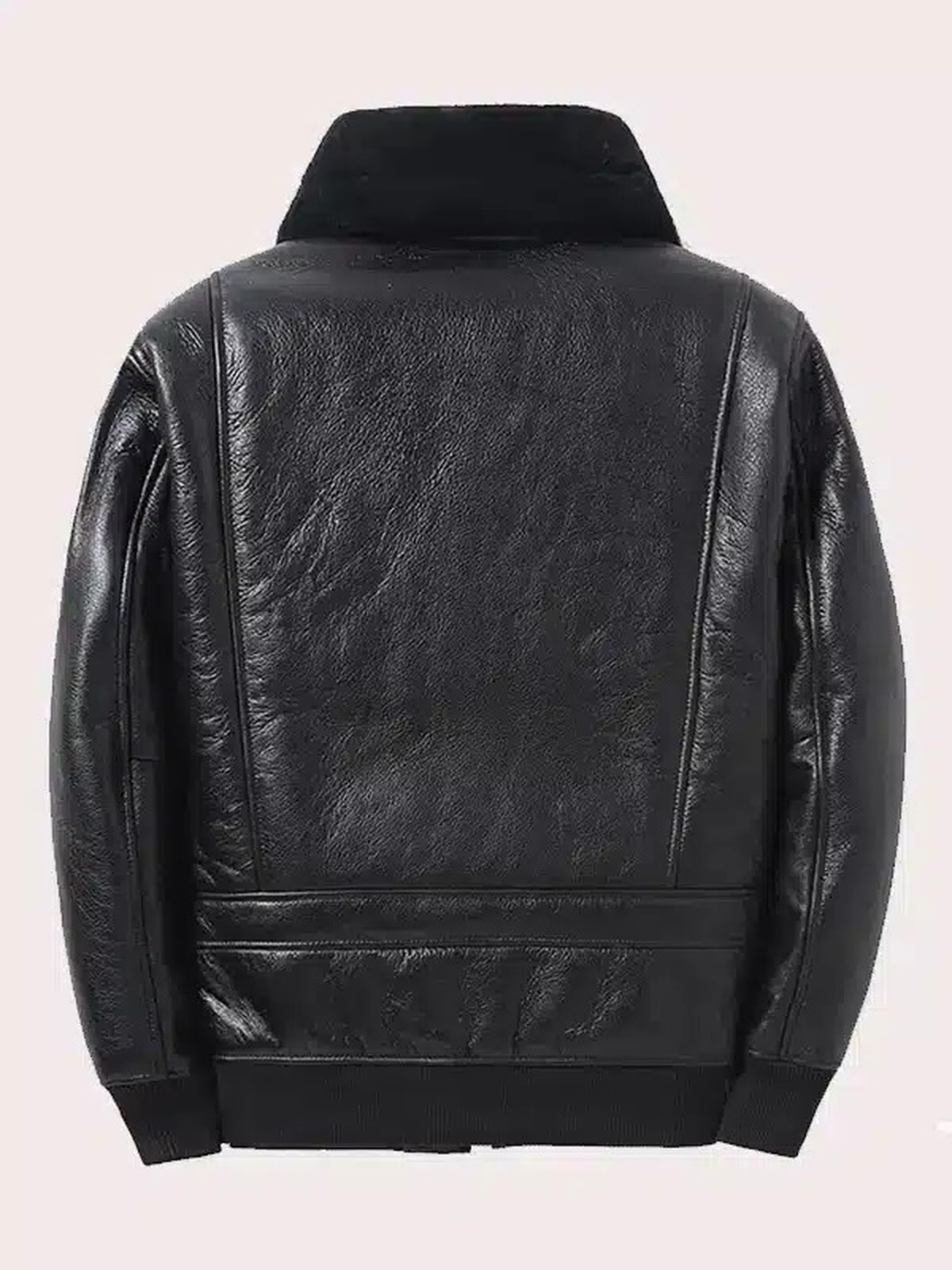 Mens Black Aviator Shearling Bomber Jacket