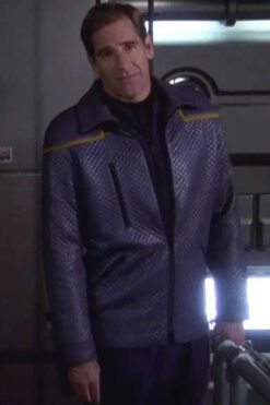 Star Trek Enterprise Away Team Gray Quilted Leather Jacket