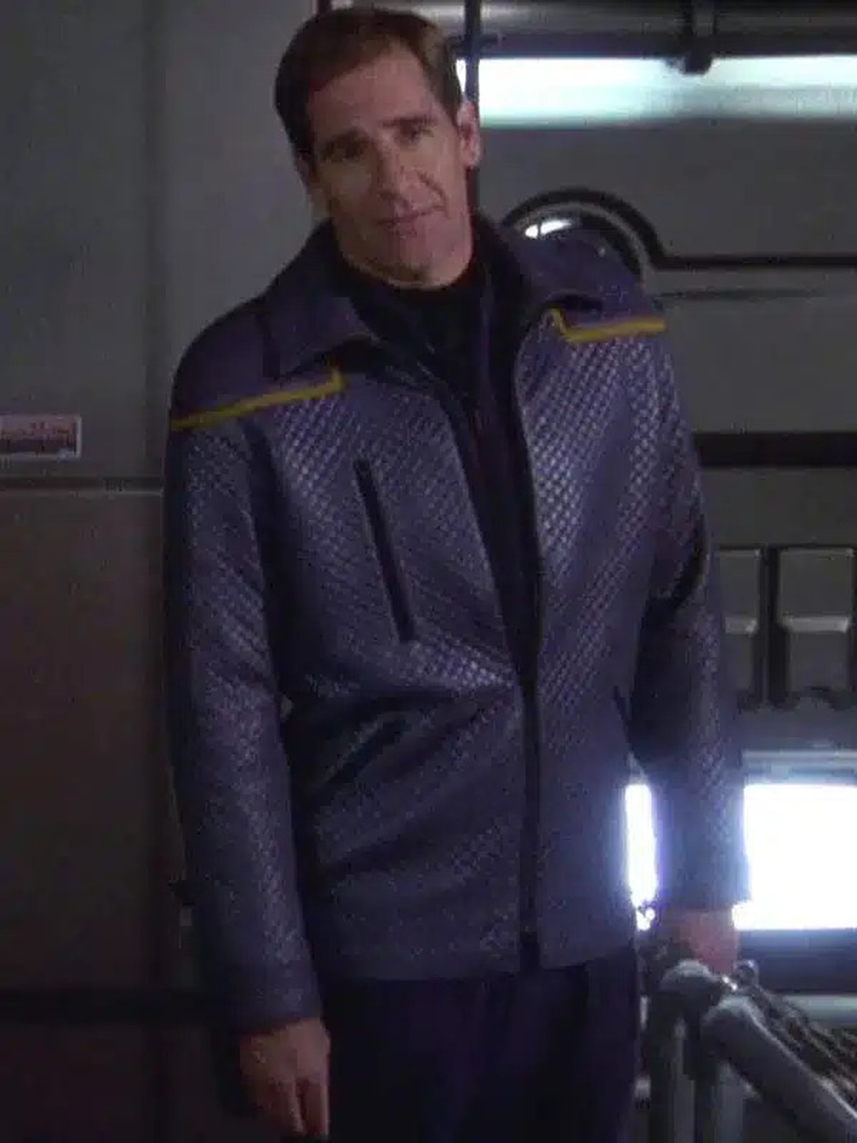 Star Trek Enterprise Away Team Gray Quilted Leather Jacket