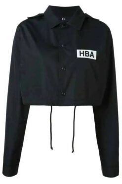 Lily Collins Emily In Paris HBA Logo Black Jacket