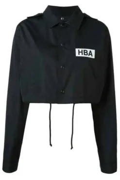 Lily Collins Emily In Paris HBA Logo Black Jacket