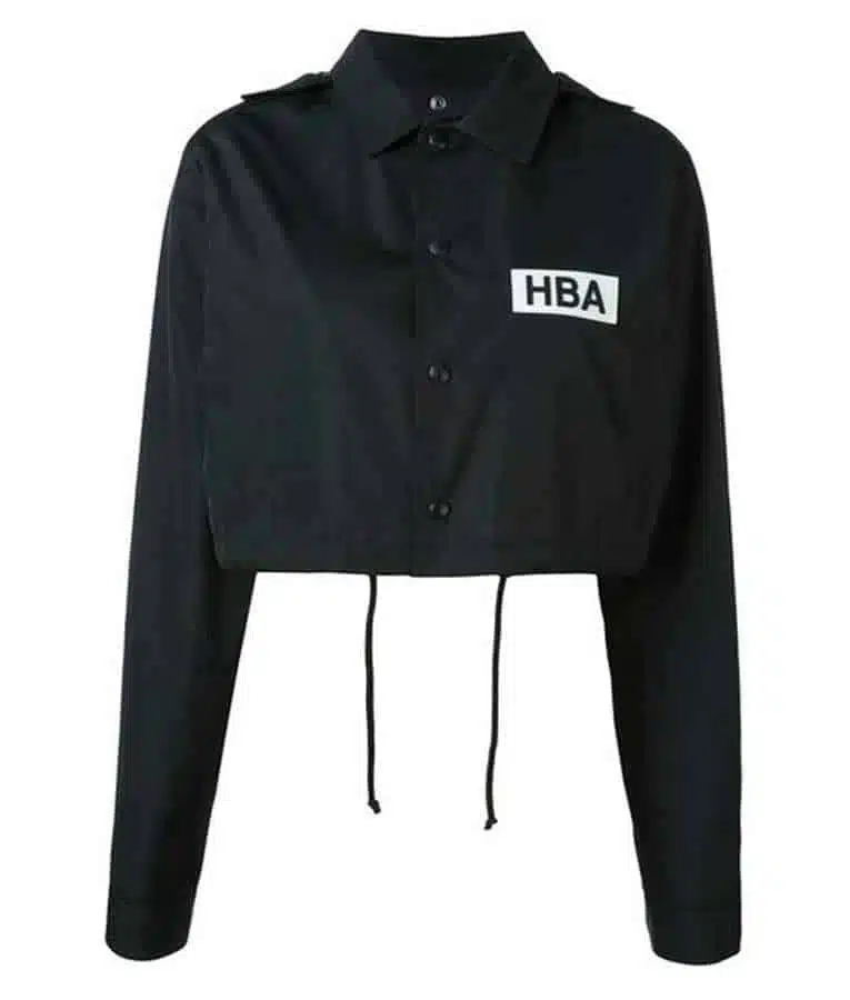 Lily Collins Emily In Paris HBA Logo Black Jacket