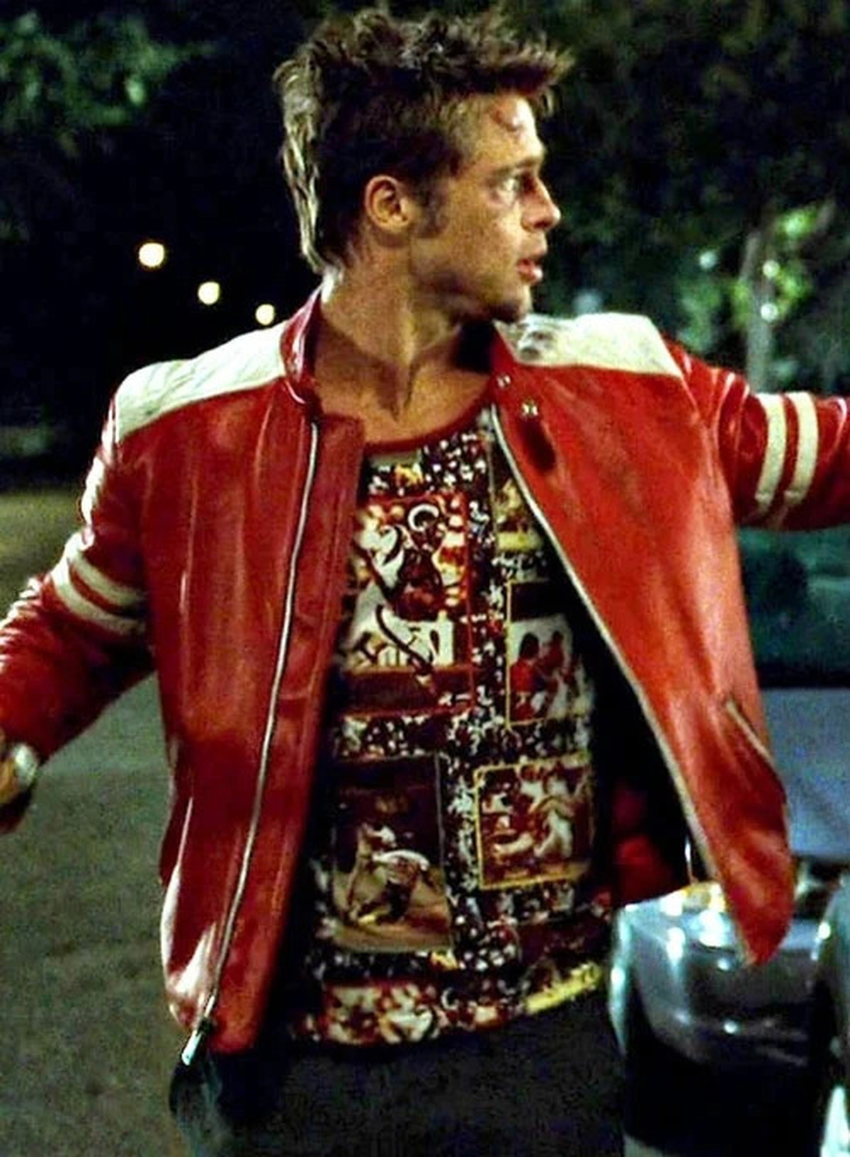 Fight Club Red Leather Jacket