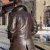 Top G Tristan Tate Brown Fur Collar Leather Coat