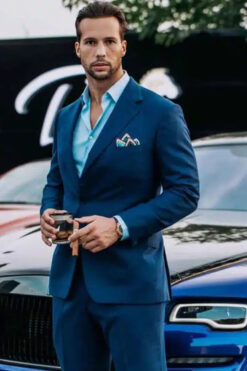 Top G Tristan Tate Navy Blue Suit for Men