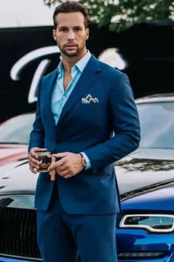Top G Tristan Tate Navy Blue Suit for Men