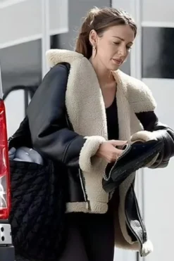 Fool Me Once Michelle Keegan Leather Shearling Jacket
