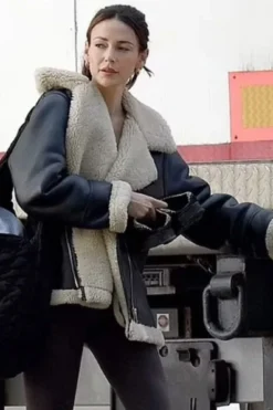 Fool Me Once Michelle Keegan Leather Shearling Jacket