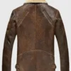Jones B-3 Aviator Shearling Distressed Brown Leather Jacket