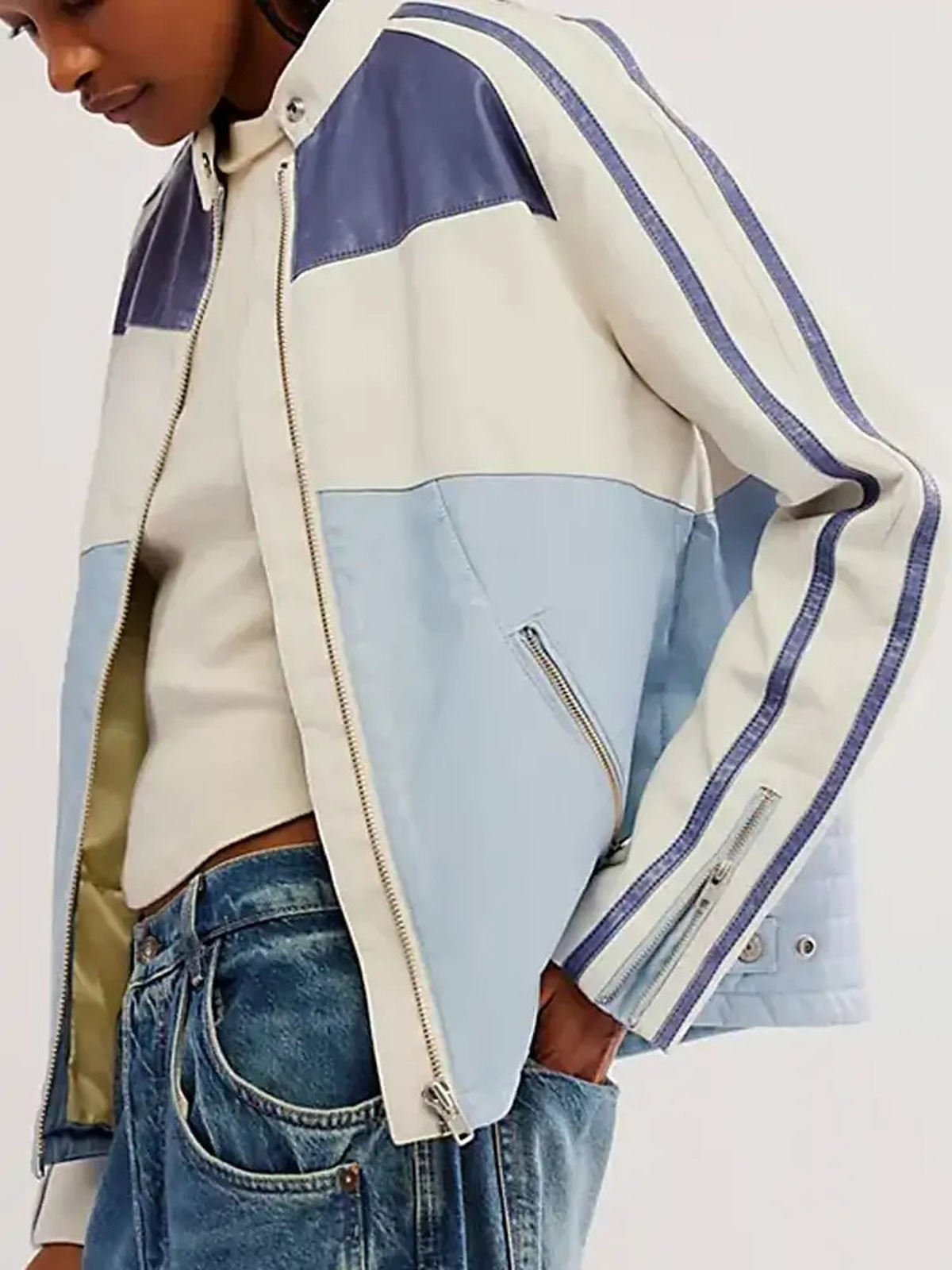 Renee Rapp Ryder Sport Vegan Leather Moto Jacket