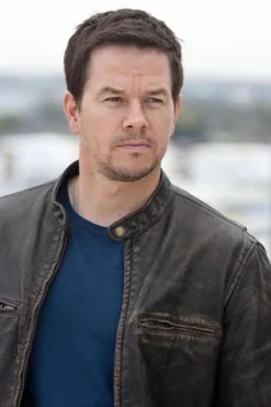 Rubbed Brown Mark Wahlberg Contraband Leather Jacket