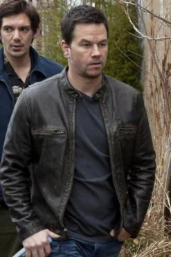 Rubbed Brown Mark Wahlberg Contraband Leather Jacket