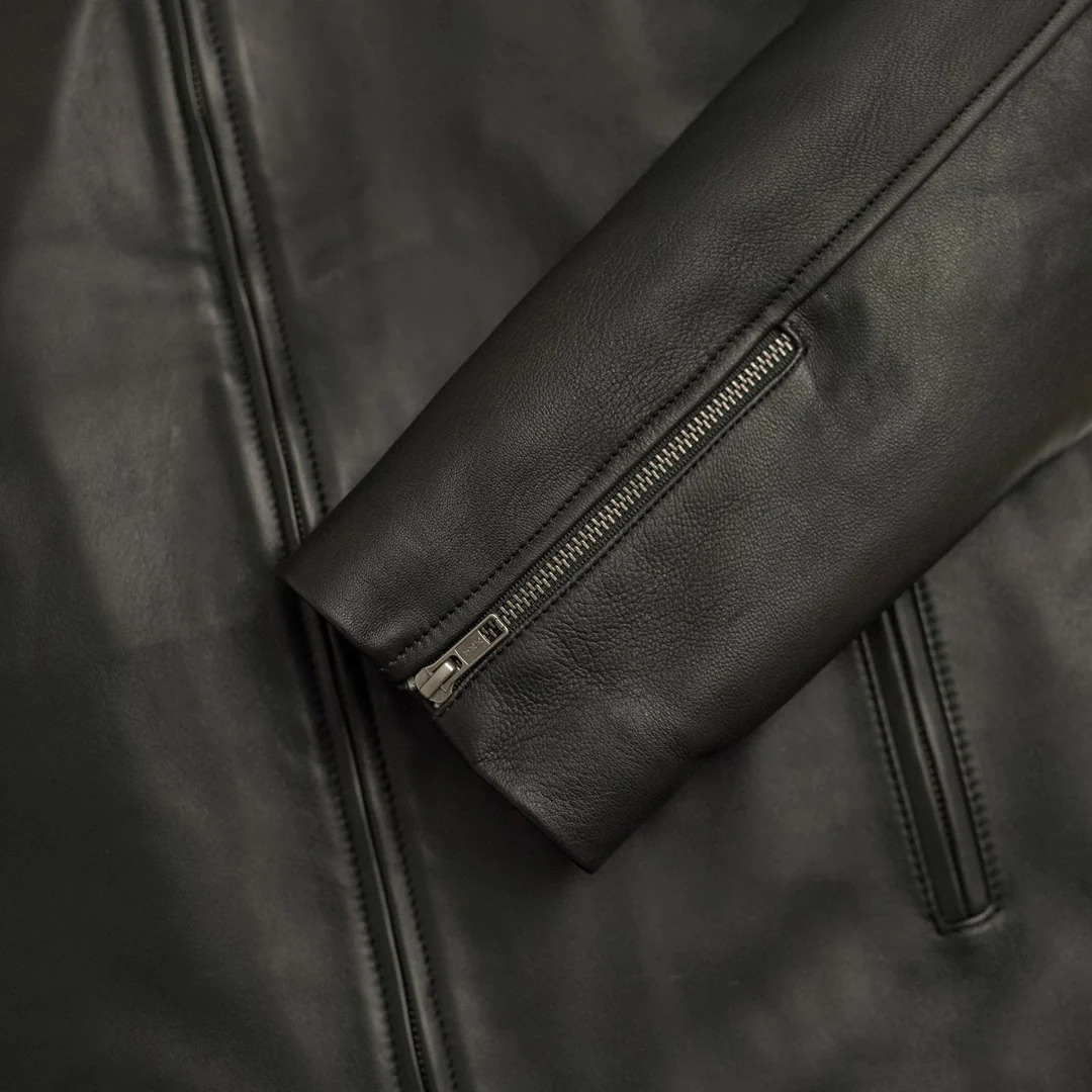 Thompson Leather Moto Jacket Black