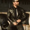 Thompson Leather Moto Jacket Black