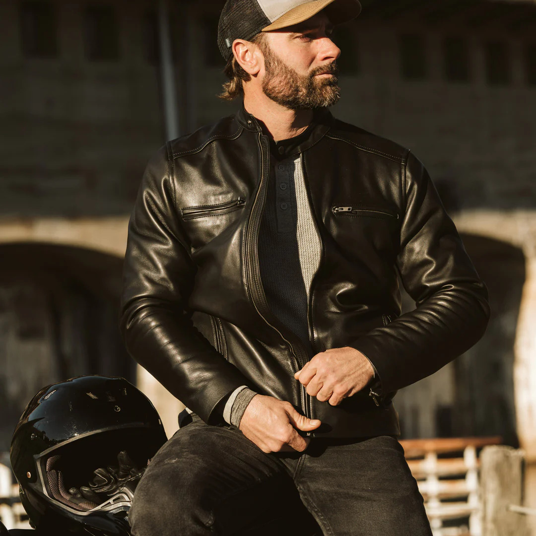Thompson Leather Moto Jacket Black
