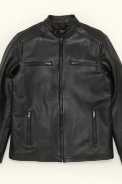 Thompson Leather Moto Jacket Black