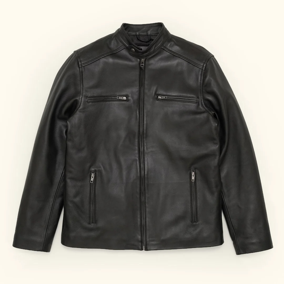 Thompson Leather Moto Jacket Black
