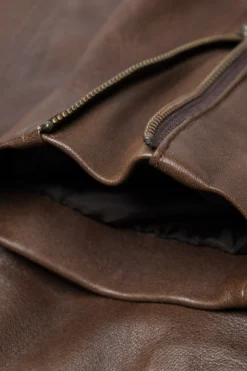 Thompson Leather Moto Jacket brown