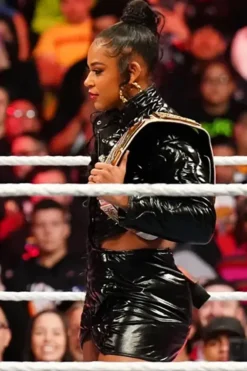 Bianca Belair WWE Wrestle Mania 39 Quilted Leather Jacket.