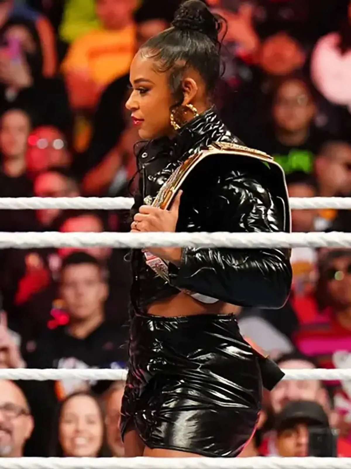 Bianca Belair WWE Wrestle Mania 39 Quilted Leather Jacket.