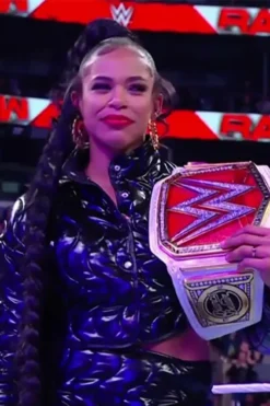 Bianca Belair WWE Wrestle Mania 39 Quilted Leather Jacket.