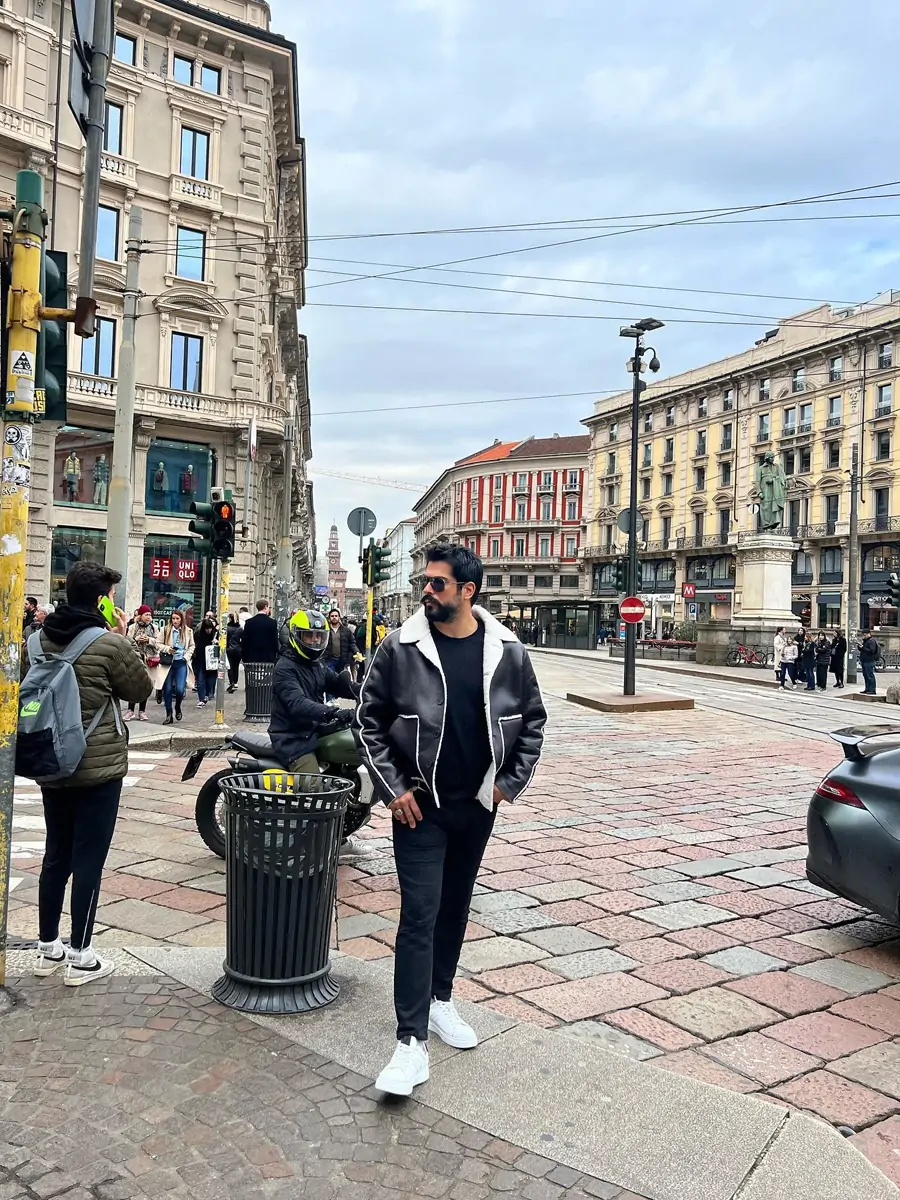 Burak Ozcivit Shearling Black Leather Jacket