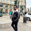 Burak Ozcivit Shearling Black Leather Jacket