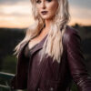 Charlotte Flair WWE Brown Leather Jacket