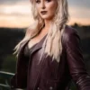 Charlotte Flair WWE Brown Leather Jacket